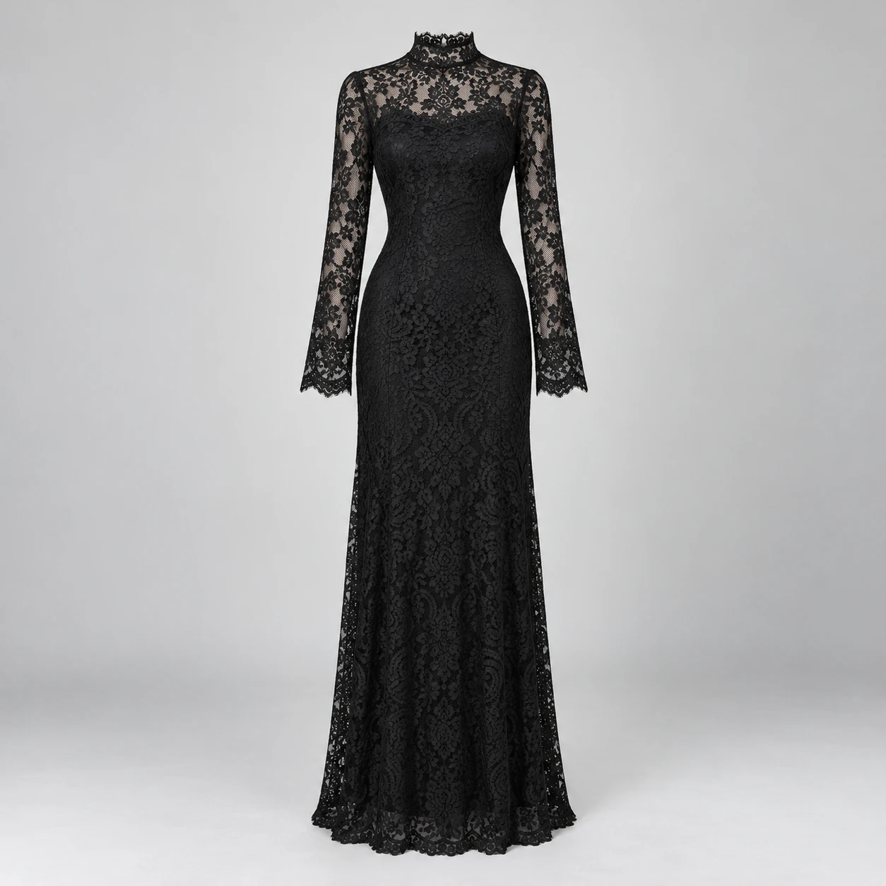 Black Vesper Lace Maxi Dress